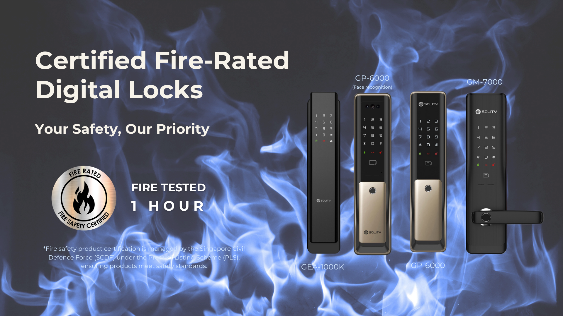 Fire proof digital door lock